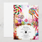 Sparkling Pastel Candyland Verjaardag Kaart (Voorkant / Achterkant)