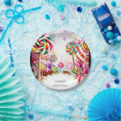 Sparkling Pastel Candyland Verjaardag Papieren Bordje (Feest)