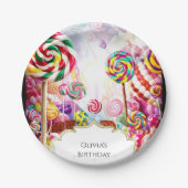 Sparkling Pastel Candyland Verjaardag Papieren Bordje (Voorkant)