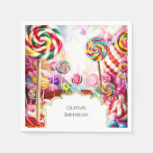 Sparkling Pastel Candyland Verjaardag Servet (Voorkant)