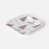 Sparkling Pastel Reindeer Christmas Paper Plates Papieren Bordje (Gebogen)