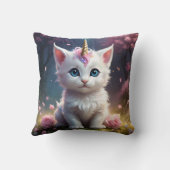 "Sparkling Paws: Het Betoverende Eenhoorn Kitten" Kussen (Achterkant)