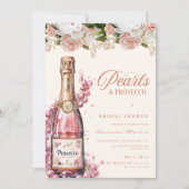 Sparkling Pearls and Prosecco Bridal Shower Kaart (Voorkant)