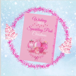 Sparkling Pink Christmas Card Feestdagenkaart