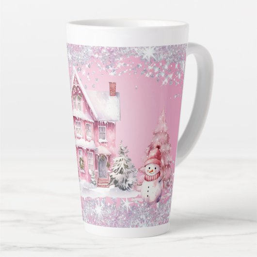 Sparkling Pink Christmas Latte Mok (Rechterhoek)