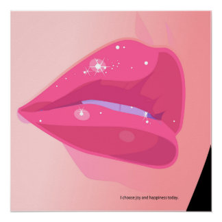 Sparkling Pink Lips Perfect Poster