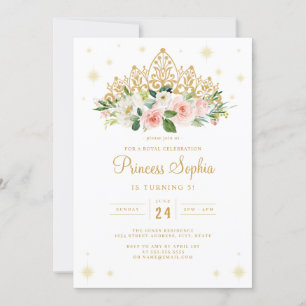 Sparkling Prinsessen Bloemen Diadeem Verjaardag Kaart