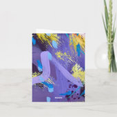 Sparkling Purple and Yellow Abstract Art Notitiekaartje (Achterkant)