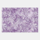 Sparkling Purple Snowflake Pattern Inpakpapier Vel (Voorkant)