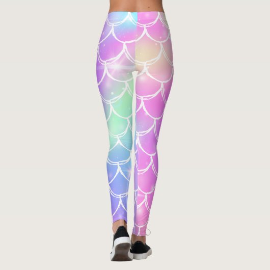 Sparkling Rainbow Mermaid Scales Leggings (Achterkant)