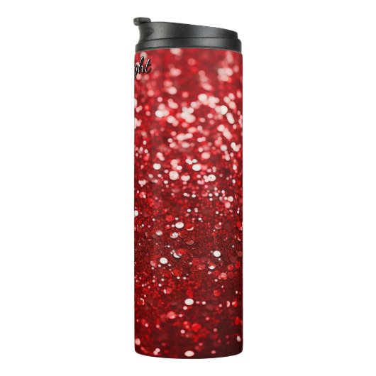 Sparkling Red Christmas Glitter Thermosbeker (Geroteerd rechts)