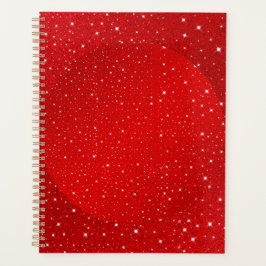 Sparkling Red Glitter Abstract Planner