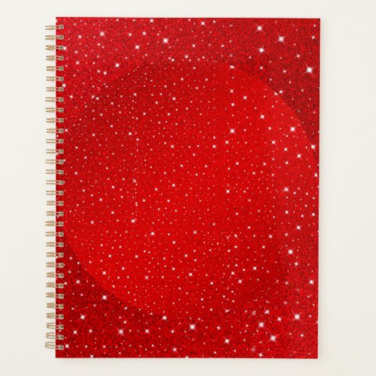 Sparkling Red Glitter Abstract Planner (Voorkant)