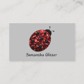 Sparkling rood sparkles Ladybird Ladybug grijs Visitekaartje (Achterkant)
