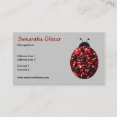 Sparkling rood sparkles Ladybird Ladybug grijs Visitekaartje (Voorkant)