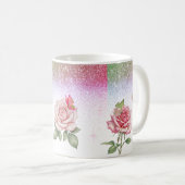 Sparkling Roos en Vlinder Koffiemok (Voorkant rechts)