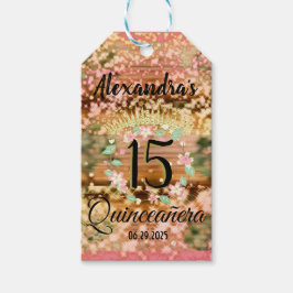 Sparkling Roos Gold Quinceañera Princess Spaans Cadeaulabel