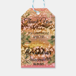 Sparkling Roos Gold Quinceañera Princess Spaans Cadeaulabel