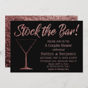 Sparkling Roos Gold Stock de Bar Couples Shower Kaart