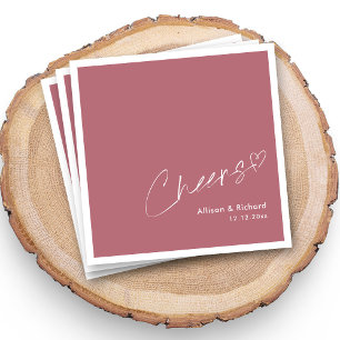 Sparkling Roos Gold! Witte Proost & Hartbruiloft Servet