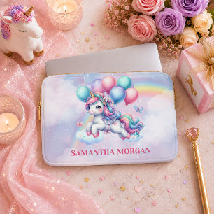 Sparkling Roze Eenhoorn Magische Dag Verjaardag La Laptop Sleeve