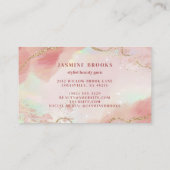 Sparkling Roze en Gouden Glitter Waterverf Visitekaartje (Achterkant)