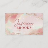 Sparkling Roze en Gouden Glitter Waterverf Visitekaartje (Voorkant)