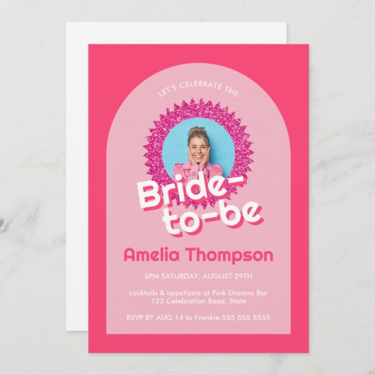 Sparkling Roze Glitter Vrijgezellenfeest Bachelore Kaart (Voorkant / Achterkant)