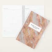 Sparkling Roze Marmer Abstract met Naam Planner (Display)