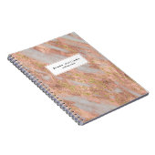 Sparkling Roze Marmer Abstract Patroon met Naam Notitieboek (Rechterzijde)
