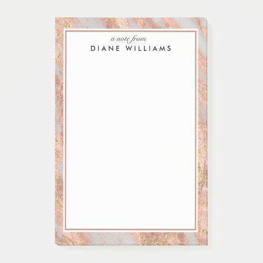 Sparkling Roze Marmer Abstract Patroon Post-it® Notes (Voorkant)