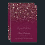 Sparkling Ruby Glitter Huwelijksuitnodigingen Kaart<br><div class="desc">Sparkling Ruby Glitter Wedding Invitations. Glamoureus,  Glitter met sprankelend robijnrood,  deze uitnodigingsbruiloft coördineert met onze Glitter-bruiloft en Vrijgezellenfeest-inrichting. Extra kleuropties zijn beschikbaar in onze winkel op Zazzle bij MetroEvents. Ontworpen door Metro-Event.com</div>