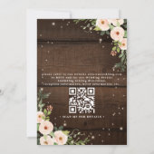 Sparkling Rustic Floral Country QR Code Wedding Kaart (Achterkant)
