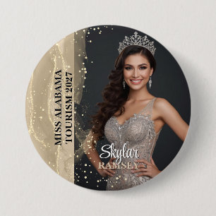 Sparkling Sand Pageant Foto Knop Ronde Button 7,6 Cm