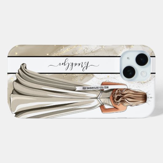 Sparkling Sand Pageant Portrait Blonde Case-Mate iPhone Case (Achterkant (horizontaal))