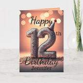 Sparkling Sequin 12e verjaardag Kaart (Voorkant)