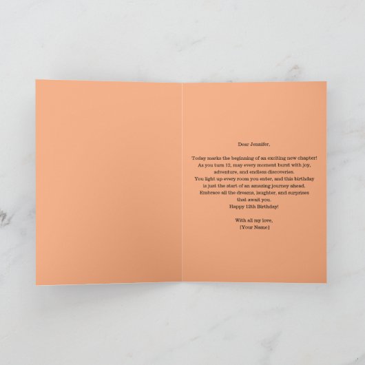 Sparkling Sequin 12e verjaardag Kaart (Binnen)