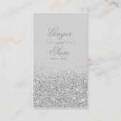 Sparkling Silver Glitter Wedding Registry Kaart (Achterkant)