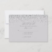 Sparkling Silver Glitter Wedding Response Kaarten RSVP Kaartje (Voorkant)