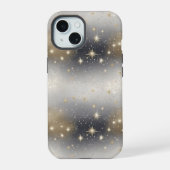 Sparkling Silver & Gold Elegance: Stijlvol iPhone 15 Case (Achterkant)