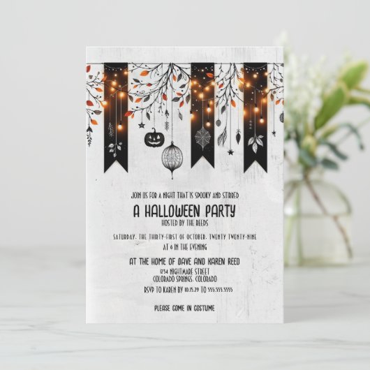Sparkling Slinger Halloween Feest Kaart (Staand voorkant)