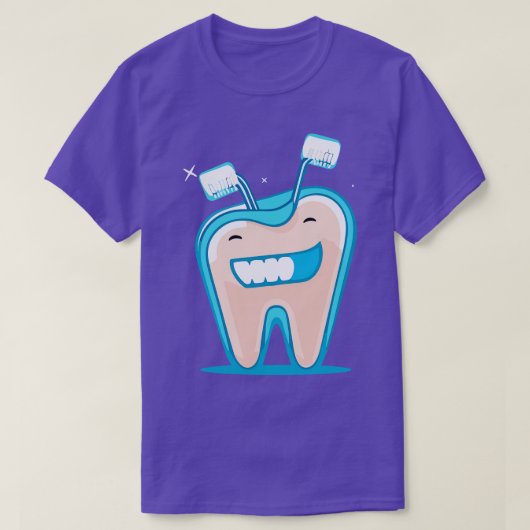 Sparkling Smiles Toon Vector Icoon van Schone Tand T-shirt (Design voorkant)