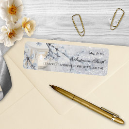 Sparkling Sneeuw Bruiloft Retouradres Label
