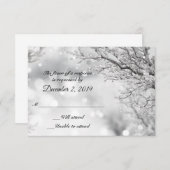 Sparkling Sneeuw en Ijs Winter RSVP-reactiekaarten RSVP Kaartje (Voorkant / Achterkant)