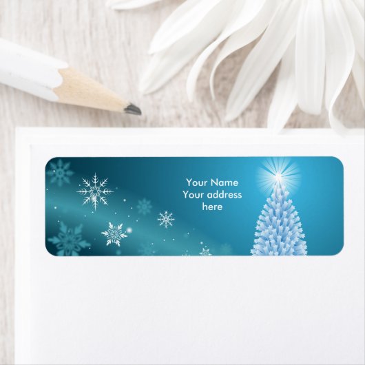 Sparkling sneeuw landschap label personaliseren (Insitu)