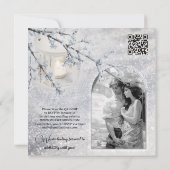 Sparkling Sneeuwlantaarn Winter Bruiloft Foto Kaart (Achterkant)