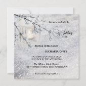 Sparkling Sneeuwlantaarn Winter Bruiloft Foto Kaart (Voorkant)