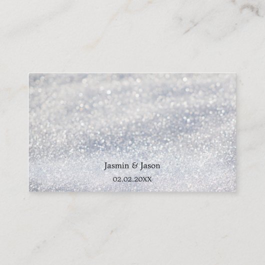 Sparkling Sneeuwlantaarn Winter Bruiloft Plaatskaa Plaatskaartje (Achterkant)