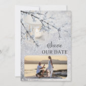 Sparkling Snow Photo Winter Save the Date Kaart (Voorkant)