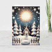 Sparkling Snowman Joy Feestdagen Kaart (Achterkant)